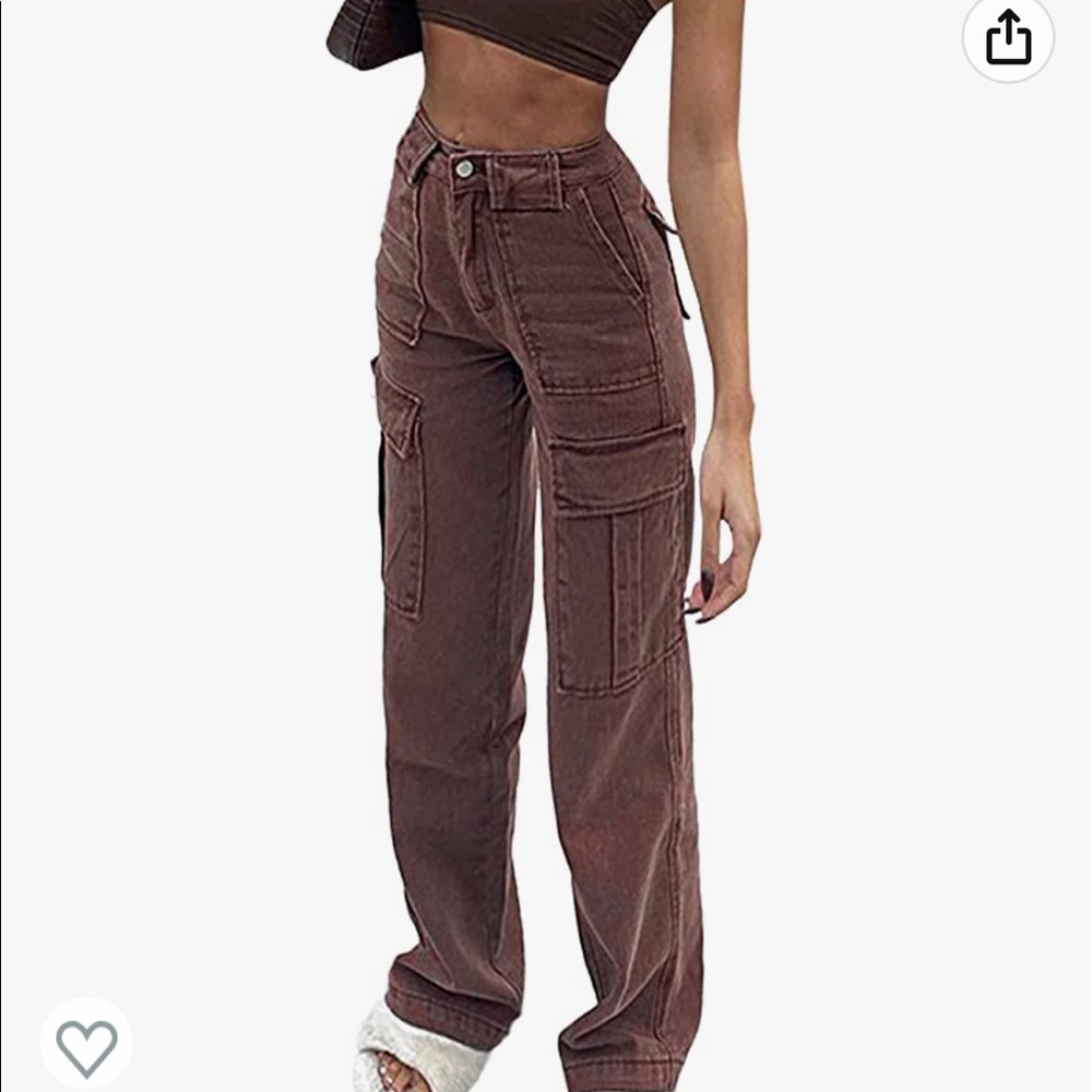 Women Cargo Pants Brown